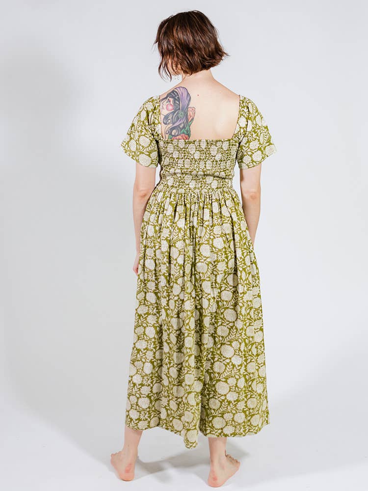 Teddy Midi Dress Pear Floral