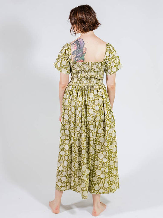 Teddy Midi Dress Pear Floral