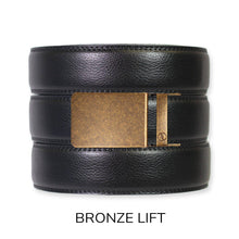 Load image into Gallery viewer, Black Leather Ratchet Belt &amp; Buckle Set
