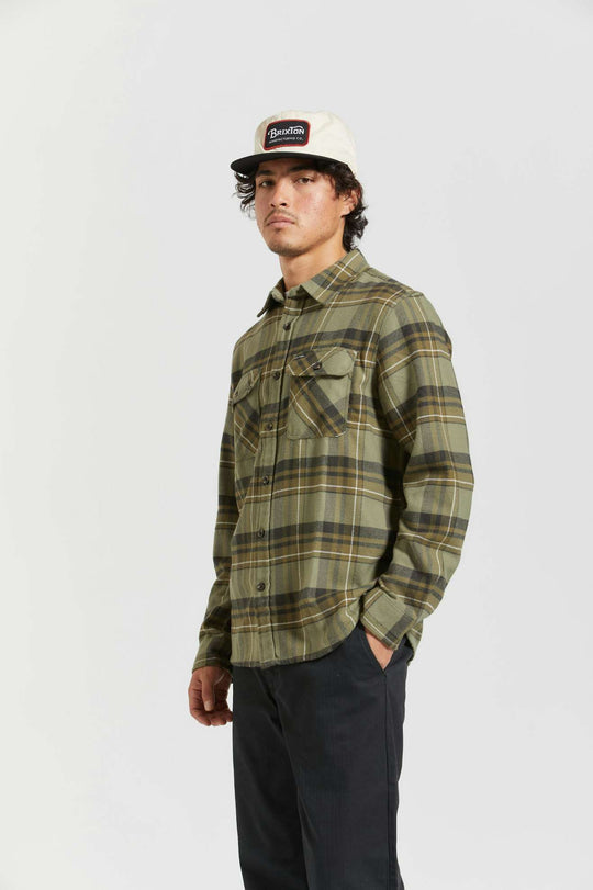 Bowery Flannel - Vetiver/Laurel Wreath/Washed Black