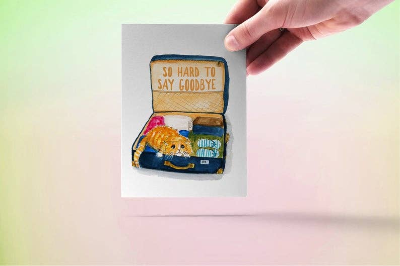 Luggage Cat - Funny Goodbye Card