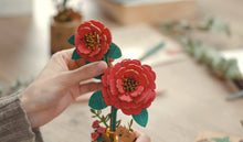 Load image into Gallery viewer, 3D Wooden Flower Puzzle: Red Camellia
