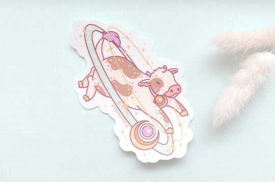 Cosmic Cow Clear Vinyl Sticker