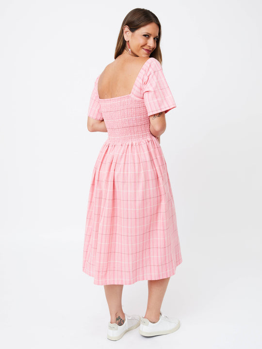 Teddy Dress Pink Plaid