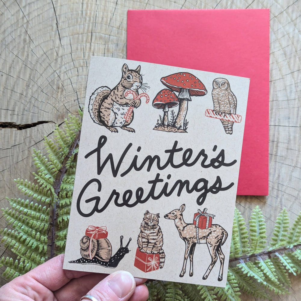 Greeting card | winter's greetings - holiday Christmas