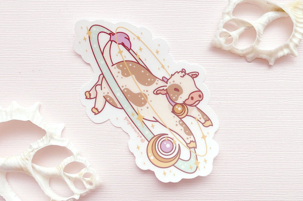 Cosmic Cow Clear Vinyl Sticker