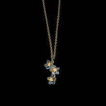 Load image into Gallery viewer, Forget Me Not Triple Flower Pendant - 16" Adj.
