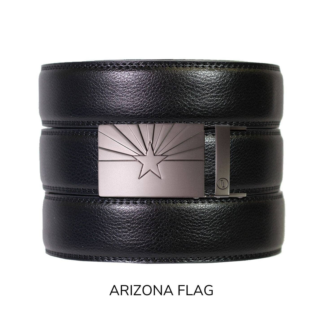 Black Leather Ratchet Belt &amp; Buckle Set