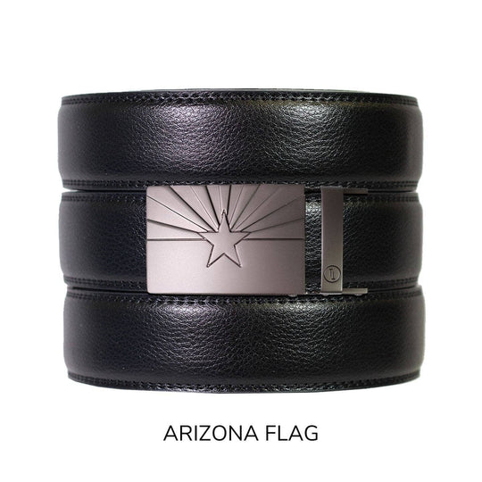 Black Leather Ratchet Belt &amp; Buckle Set