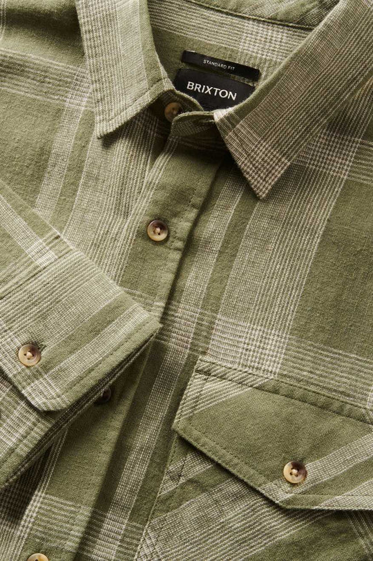 Memphis Lenen Blend L/S - Olive Surplus/Whitecap