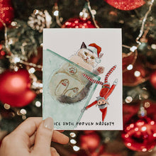 Load image into Gallery viewer, Cats VS Elf - Funny Christmas Card
