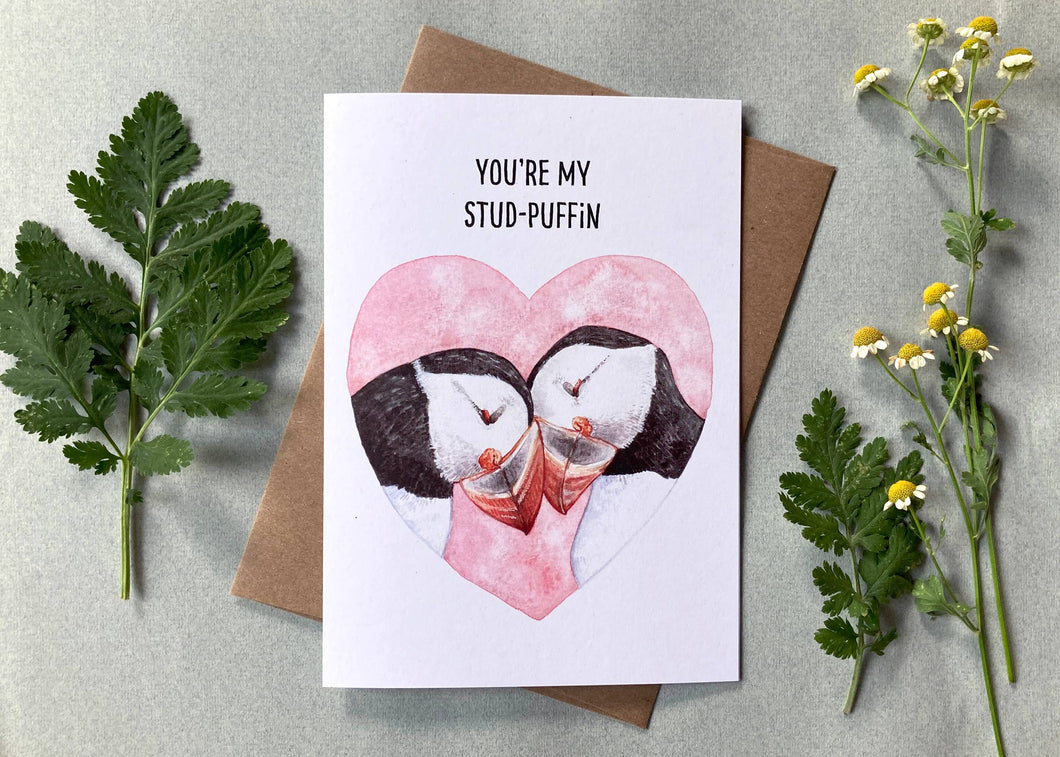 You're My Stud-Puffin Valentines Day Card