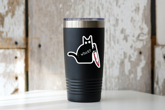 Murder Cat Sticker - what? kitten, kitty, animal, adopt