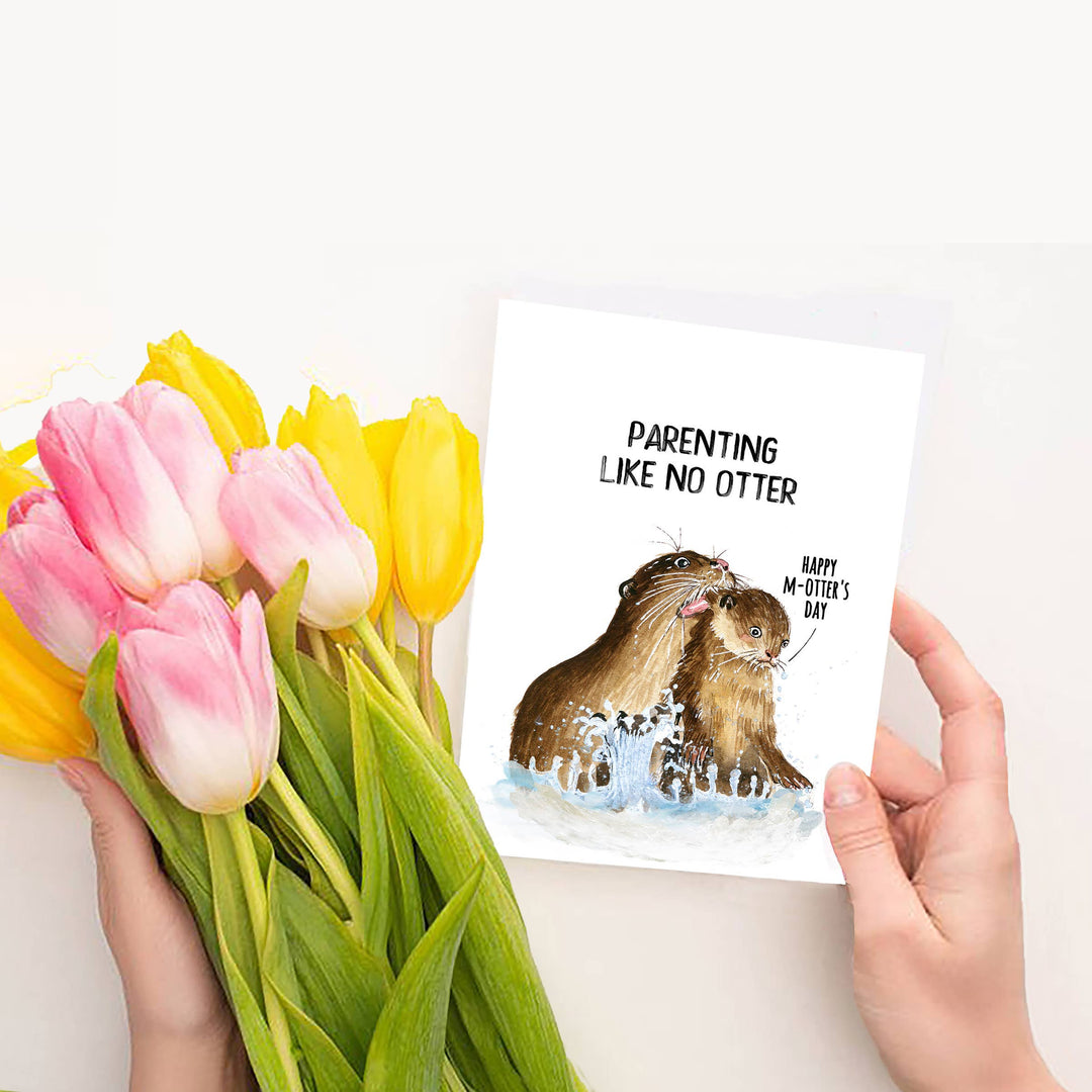 Otter Mom Kid - Funny Mothers Day Card
