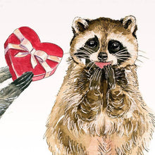 Load image into Gallery viewer, Be My Valentine Raccoon Love - Funny Valentines Day Card
