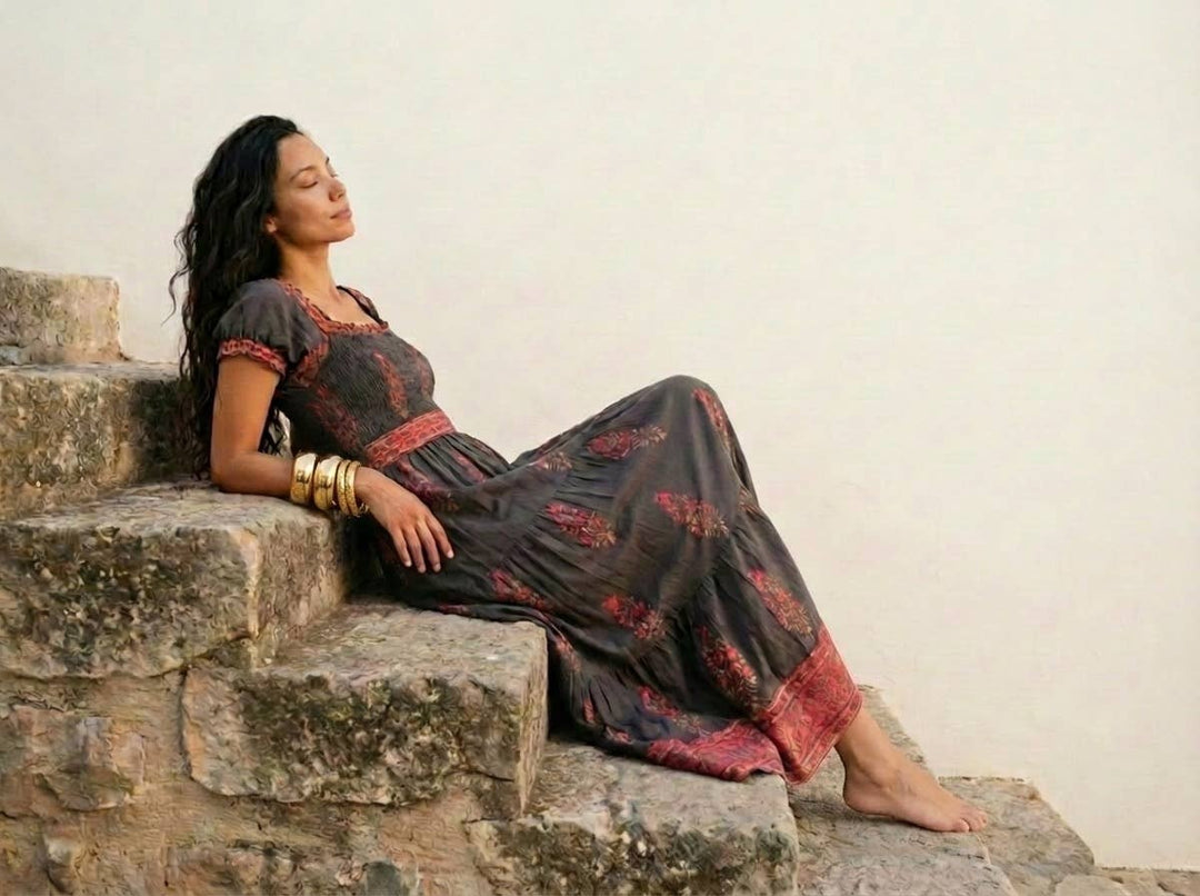 Block Printed Smock Dress