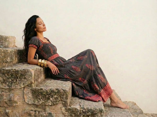 Block Printed Smock Dress