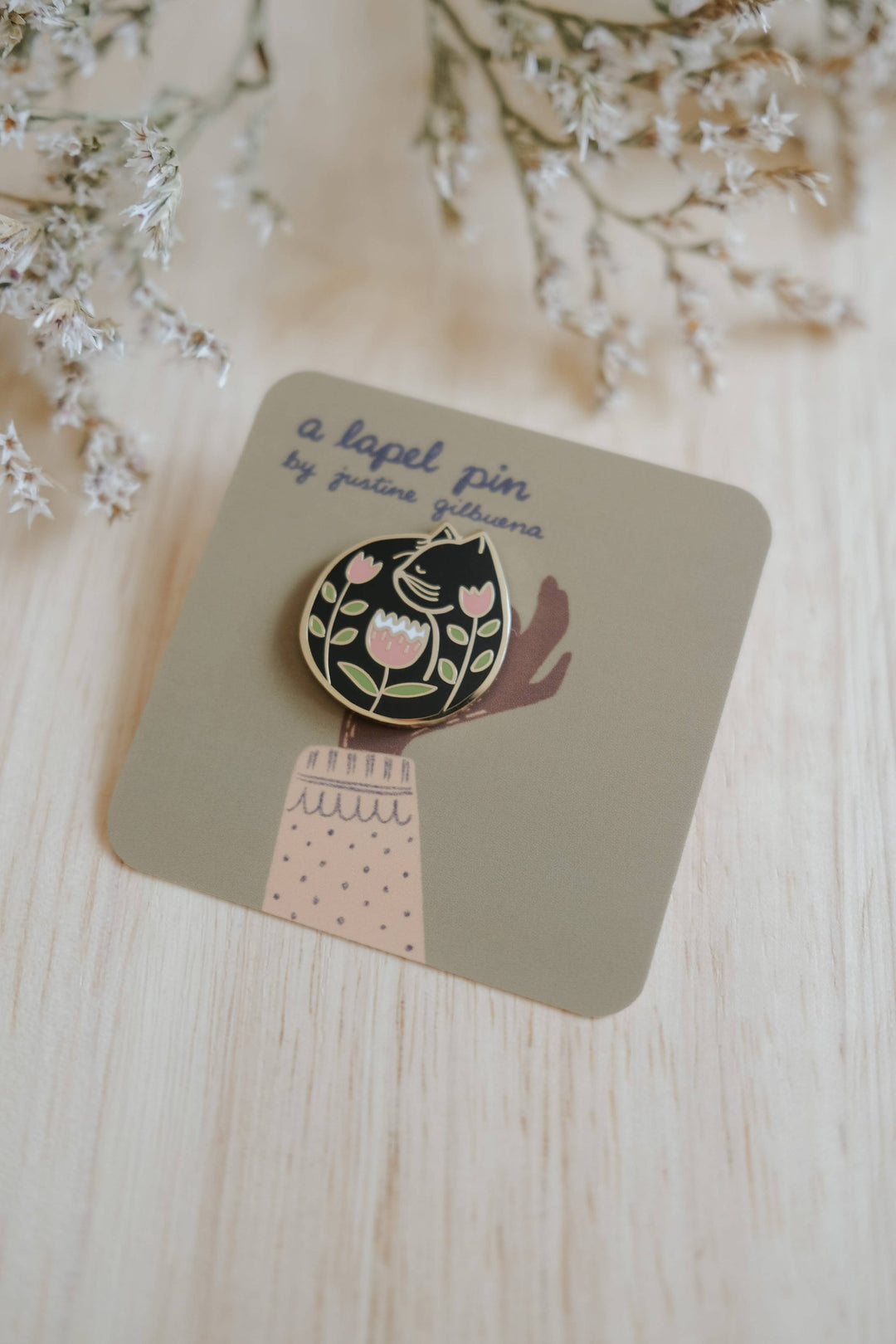 Cat Nap (Black) Enamel Pin (With Locking Clasp)