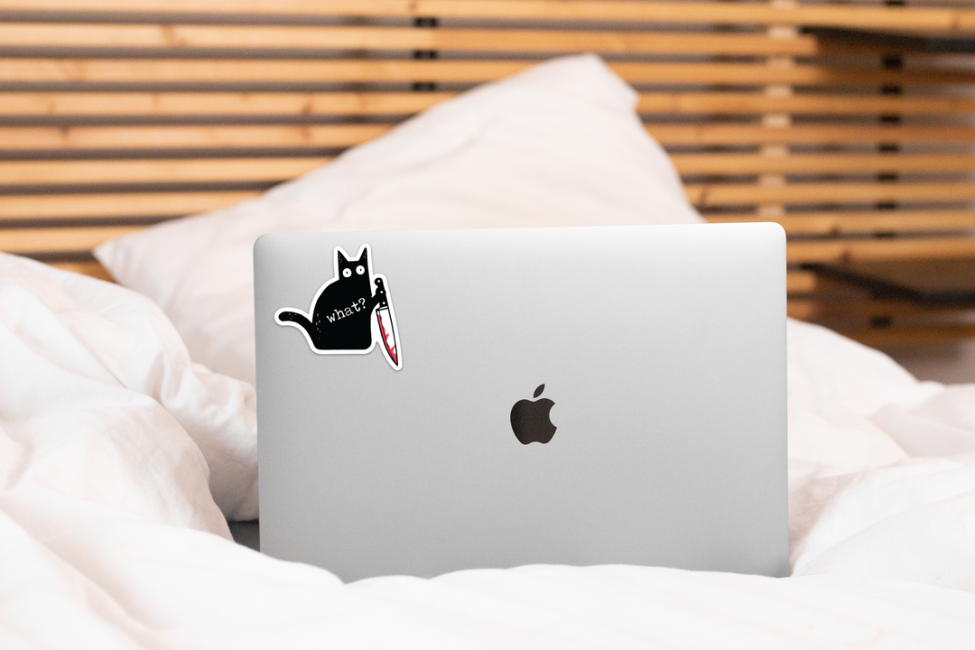 Murder Cat Sticker - what? kitten, kitty, animal, adopt