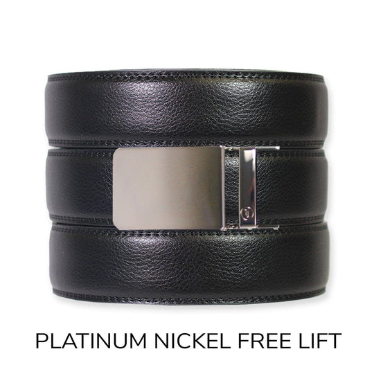 Black Leather Ratchet Belt &amp; Buckle Set