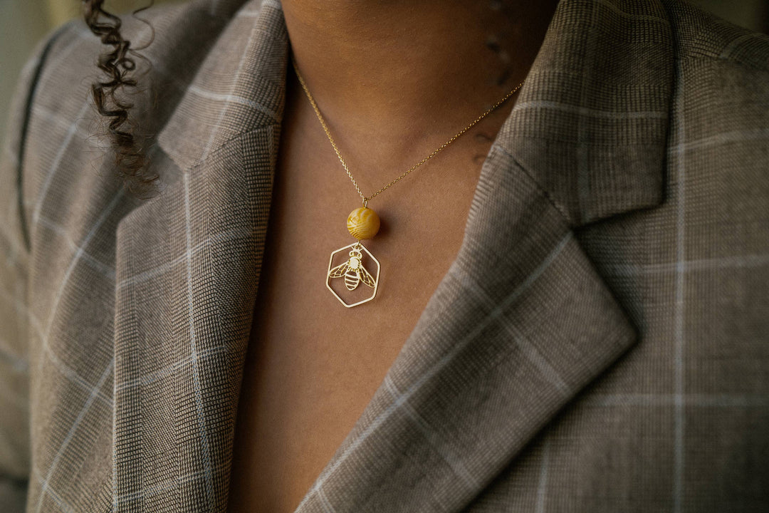 Honeybee Necklace with Bead