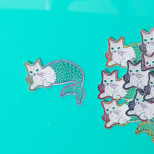 Load image into Gallery viewer, Purrmaid Mermaid Cat Sparkle Sticker
