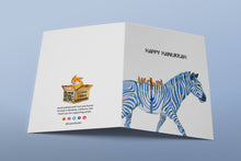 Load image into Gallery viewer, Zebra Menorah - Funny Hanukkah Card
