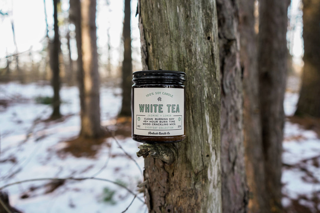 White Tea | Jasmine + Lemon 8oz Soy Candle
