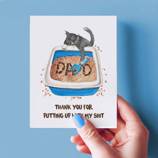 Cat Dad Shit - Funny Fathers Day Card