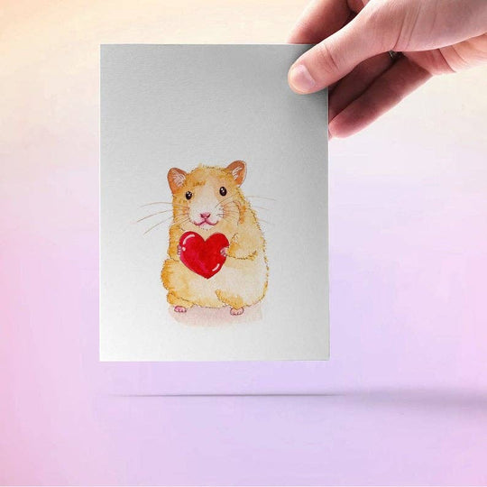 Hamster Heart love - Valentines Day Card
