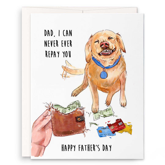 Dog Chews Wallet - Funny Fathers Day Card