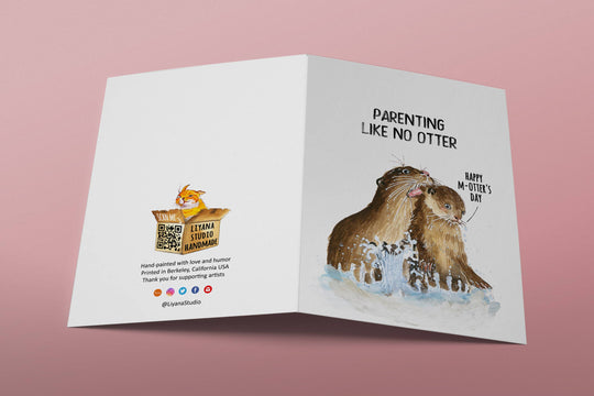 Otter Mom Kid - Funny Mothers Day Card