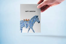 Load image into Gallery viewer, Zebra Menorah - Funny Hanukkah Card
