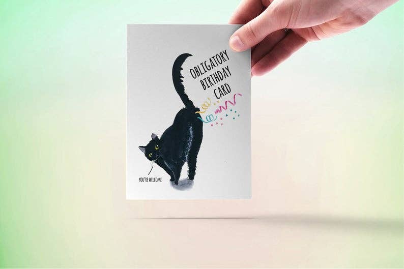 Black Cat Fart - Funny Birthday Card
