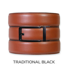 Load image into Gallery viewer, Chili Brown Leather Ratchet Belt &amp; Buckle Set

