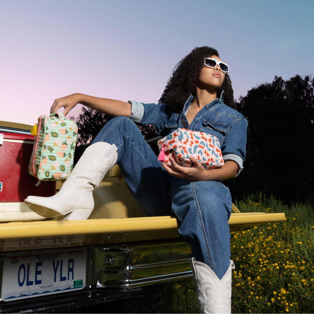 Cherry Quilted Box Tote