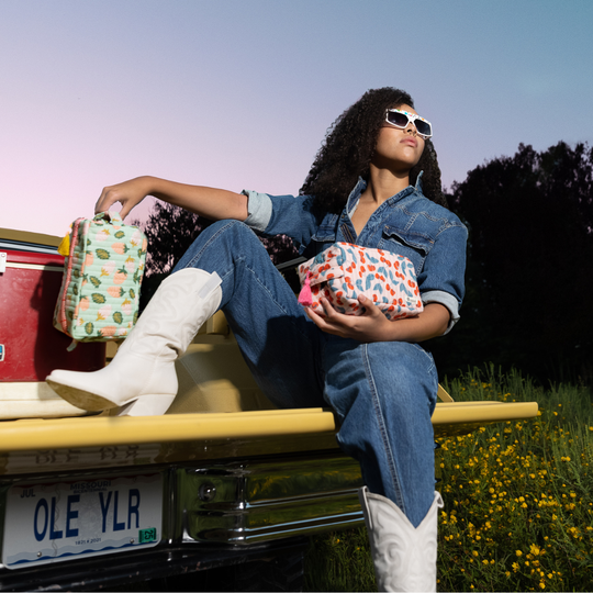 Cherry Quilted Box Tote
