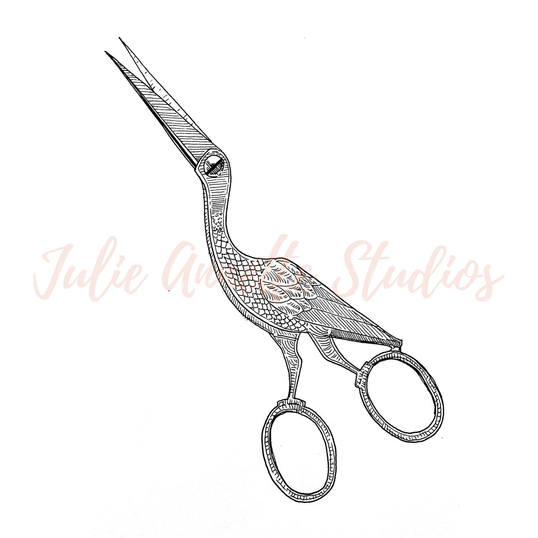 Embroidery Scissors 4x4 Die Cut Stickers