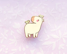 Load image into Gallery viewer, Curly the Capybara and Bird Friends Enamel Pin
