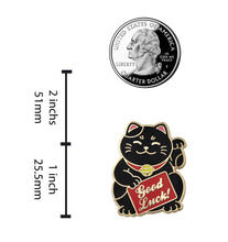 Load image into Gallery viewer, REAL SIC Lucky Cat Pin - Good Luck Waving Cat Enamel Pin: White

