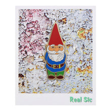 Load image into Gallery viewer, Friendly Cottage Gnome Enamel Pin - Cottagecore Pin for Bags
