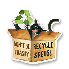 Load image into Gallery viewer, Recycle Box Cat - Funny Vinyl Sticker
