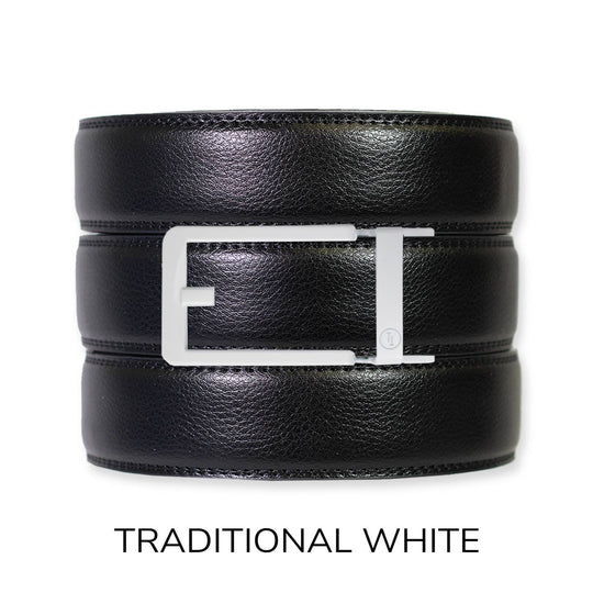 Black Leather Ratchet Belt &amp; Buckle Set
