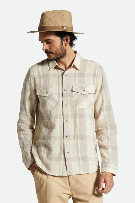 Memphis Lenen Blend L/S - Whitecap/Cinder Grey