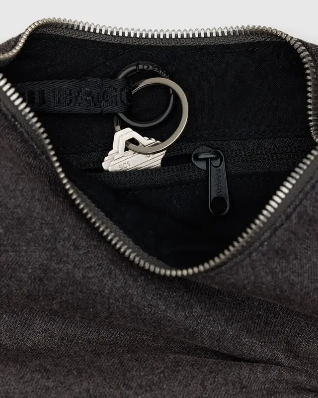 Small Denim Crescent Bag