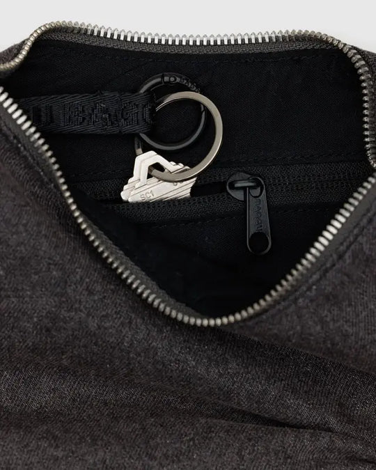 Small Denim Crescent Bag