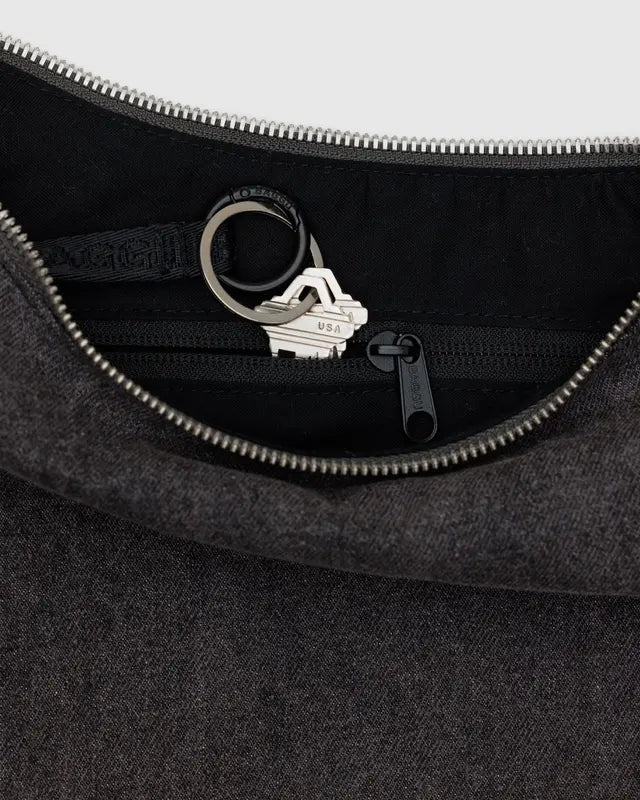 Medium Denim Crescent Bag