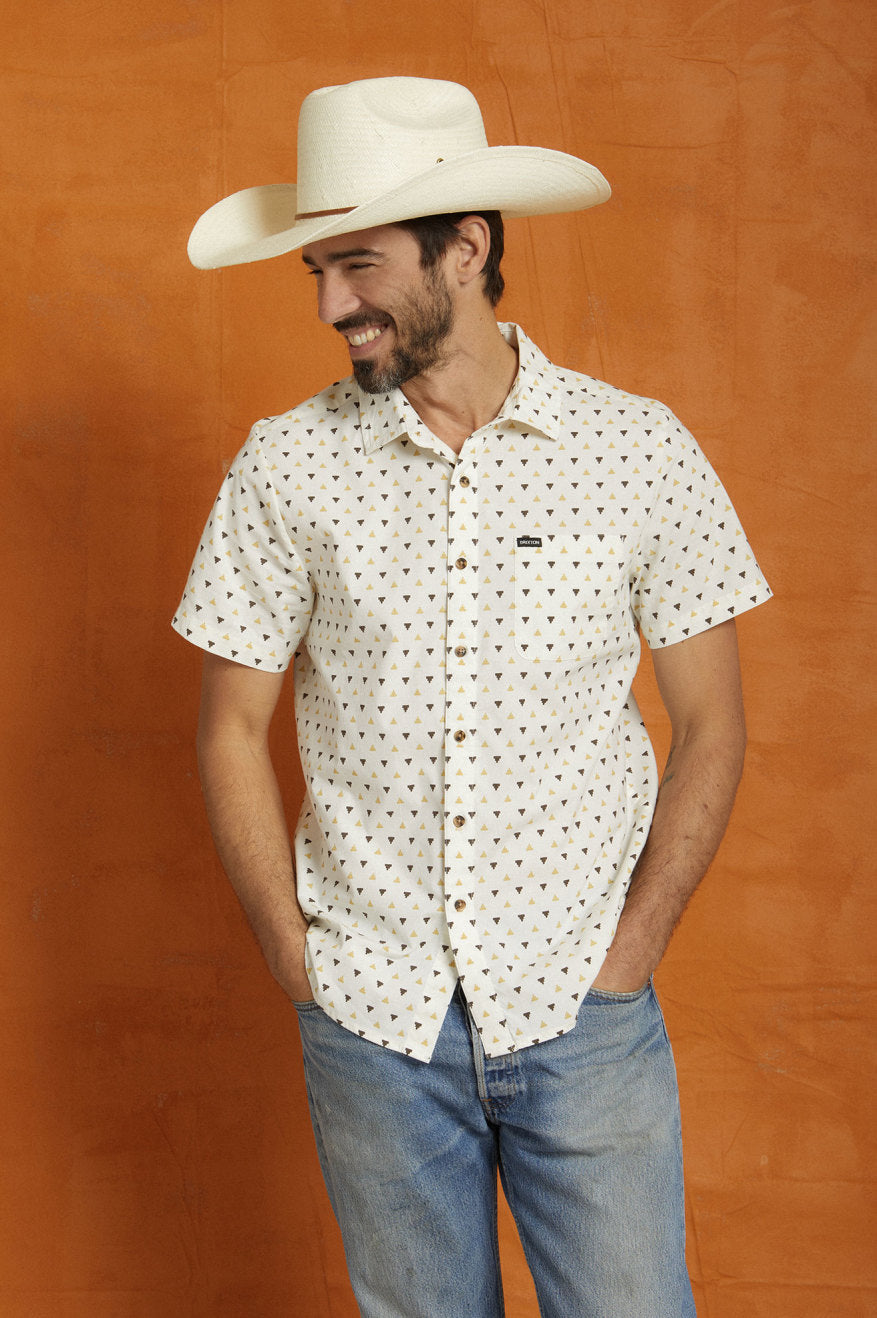 CHARTER PRINT S/S WVN - OFF WHITE/STRAW/DARK EARTH