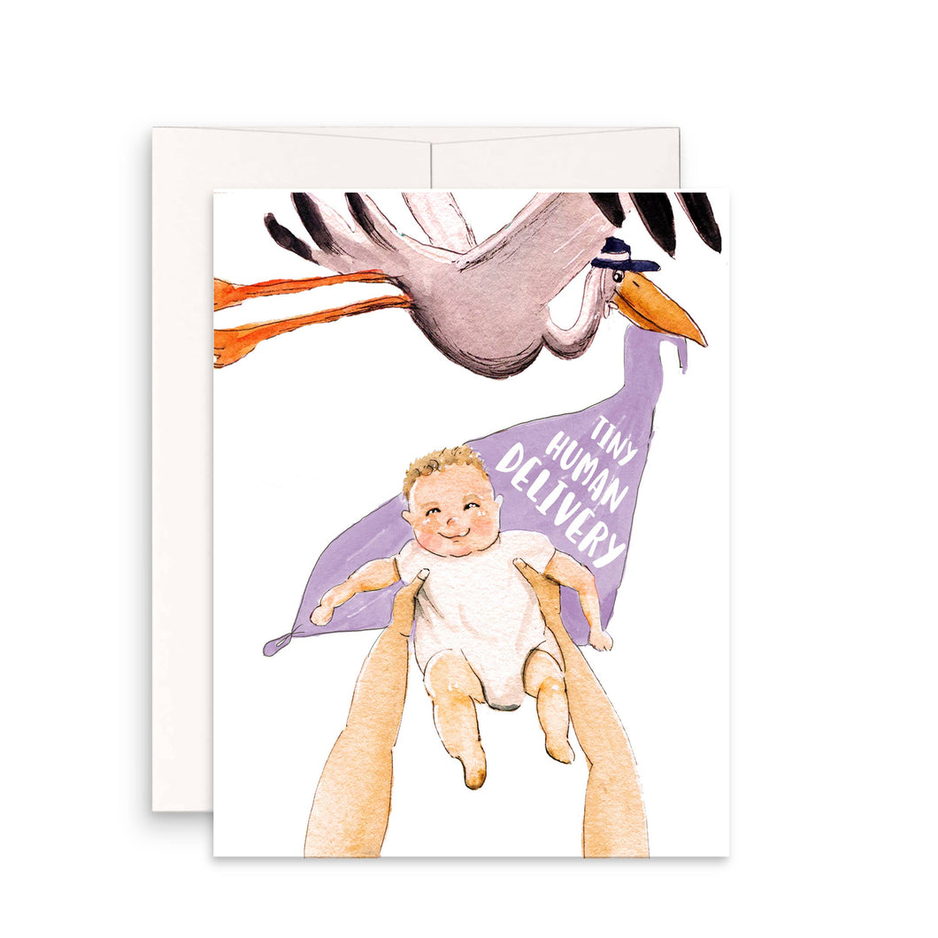 Stork Baby Deliver Light - Funny New Baby Card