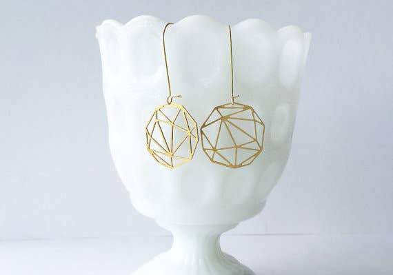 Faceted Geometric Sphere Earrings